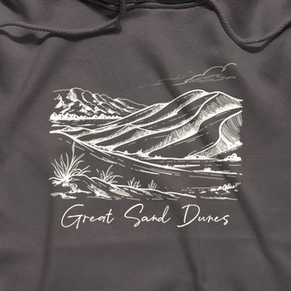 Great Sand Dunes Line Drawing Hoodie