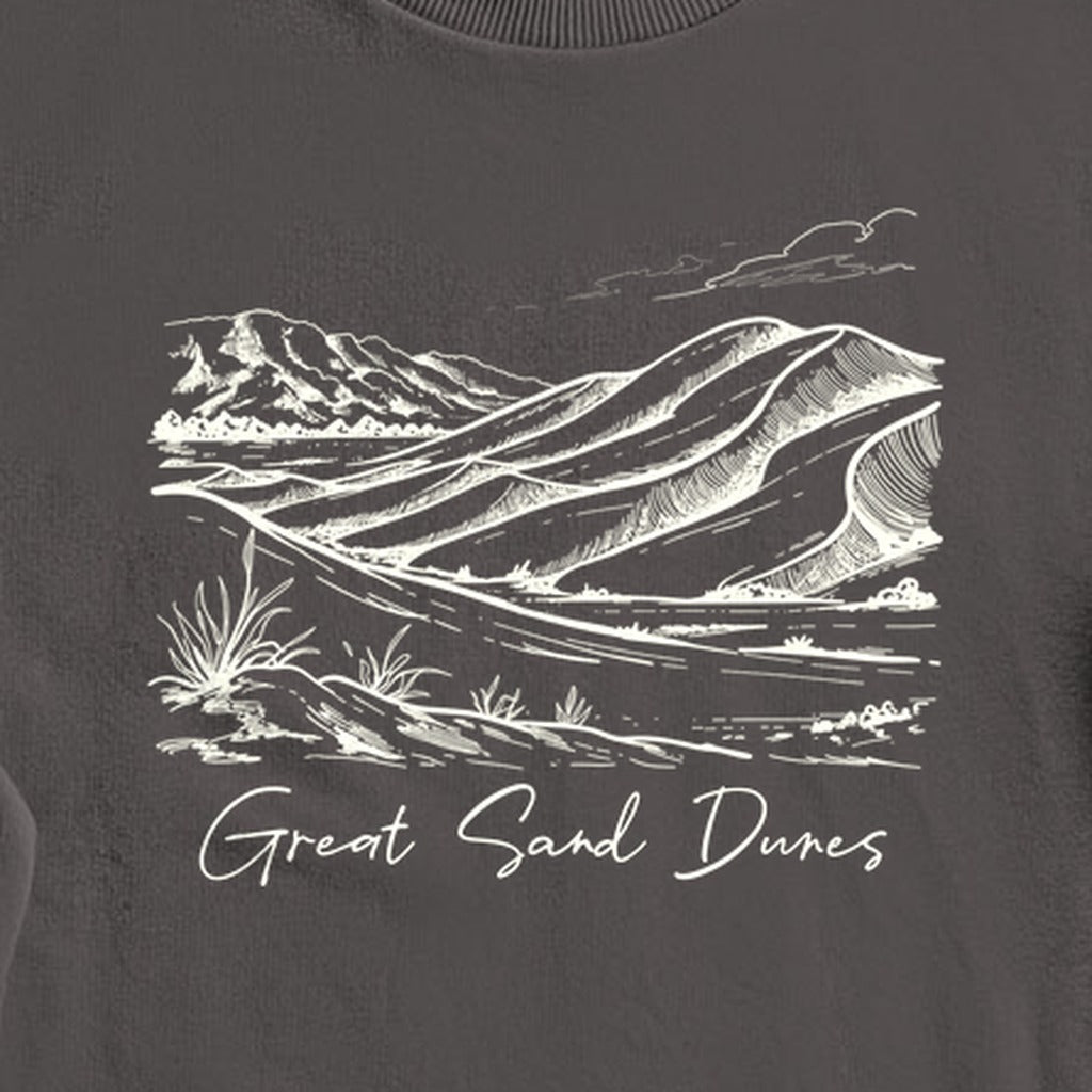 Great Sand Dunes Line Drawing Crewneck Sweatshirt