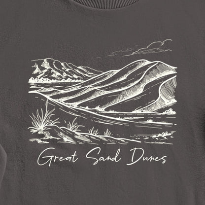 Great Sand Dunes Line Drawing Crewneck Sweatshirt