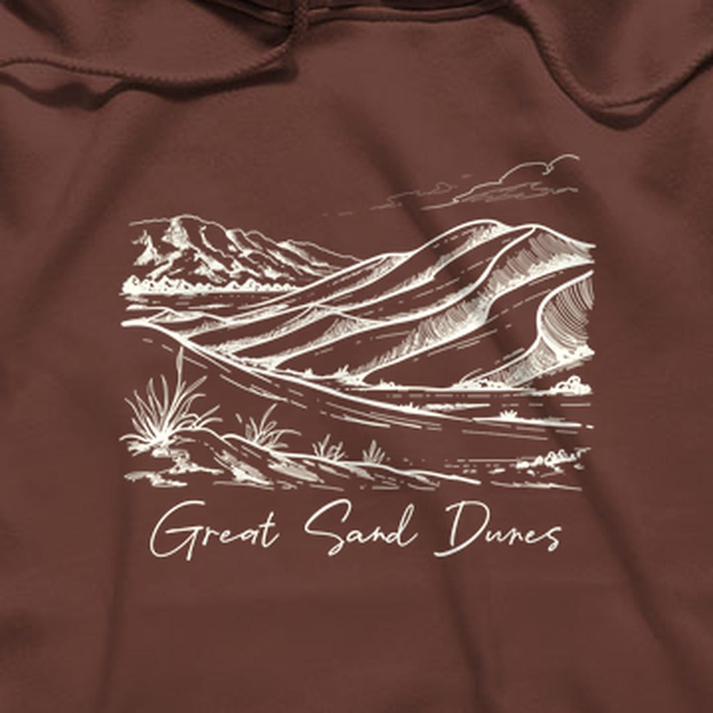 Great Sand Dunes Line Drawing Hoodie