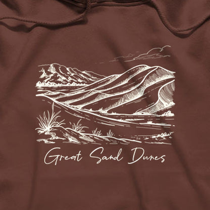 Great Sand Dunes Line Drawing Hoodie