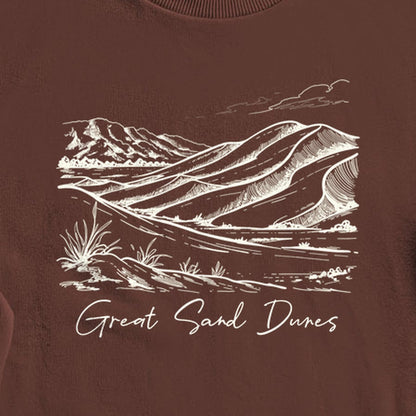 Great Sand Dunes Line Drawing Crewneck Sweatshirt