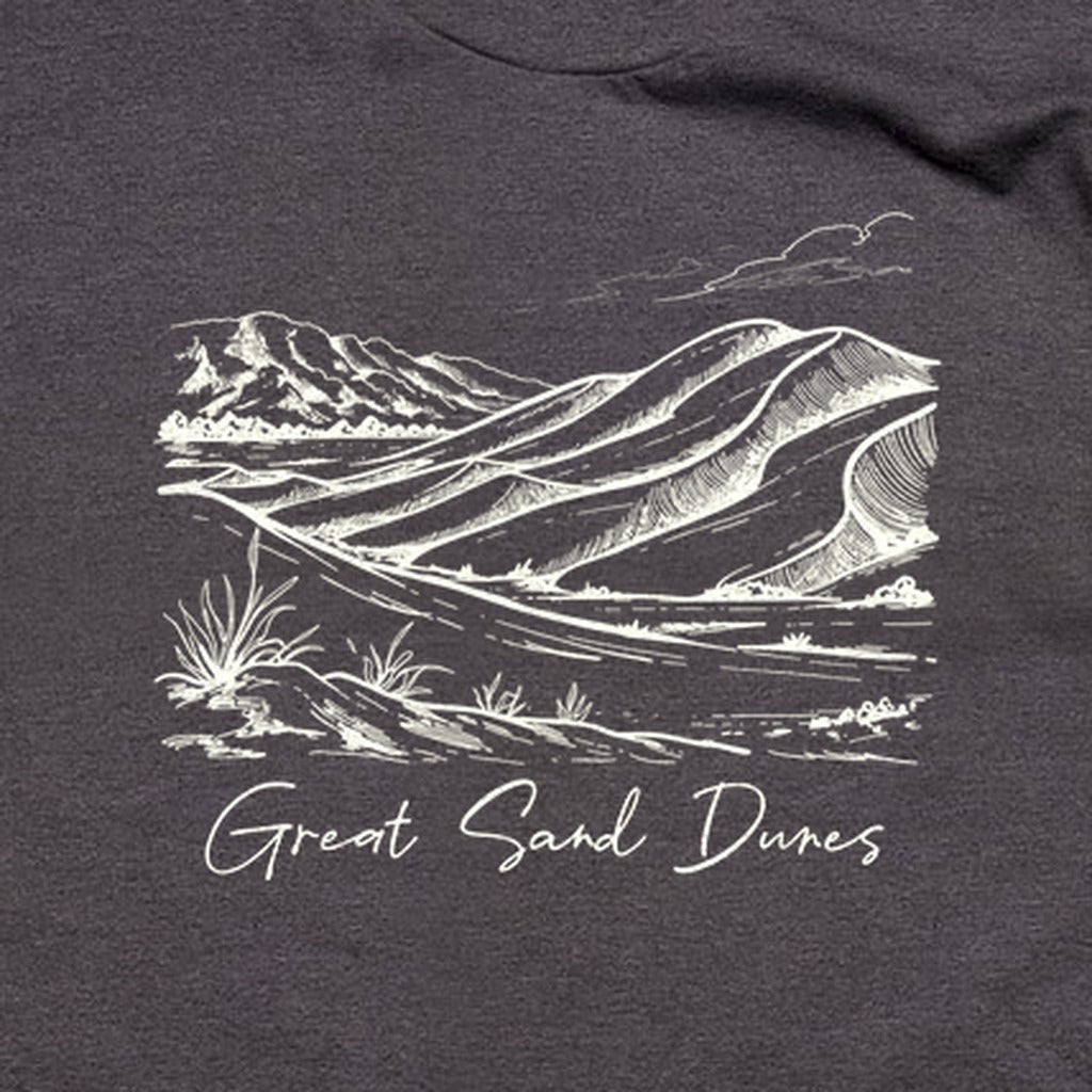 Great Sand Dunes Line Drawing T-Shirt