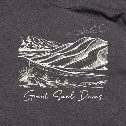 Great Sand Dunes Line Drawing T-Shirt