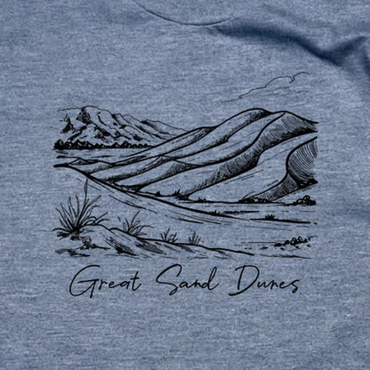 Great Sand Dunes Line Drawing T-Shirt