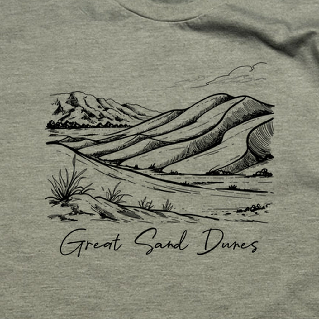 Great Sand Dunes Line Drawing T-Shirt