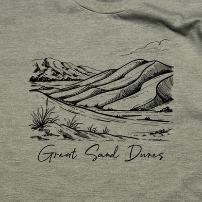 Great Sand Dunes Line Drawing T-Shirt