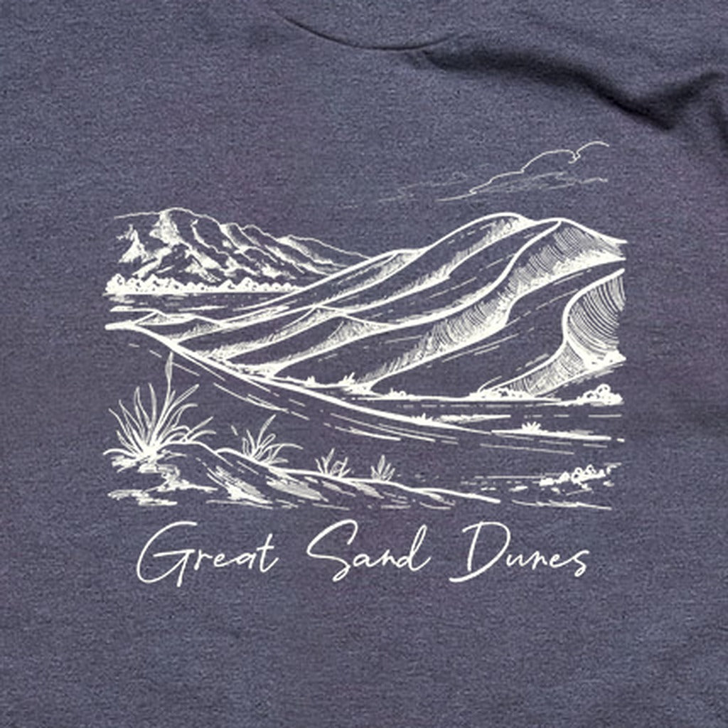 Great Sand Dunes Line Drawing T-Shirt