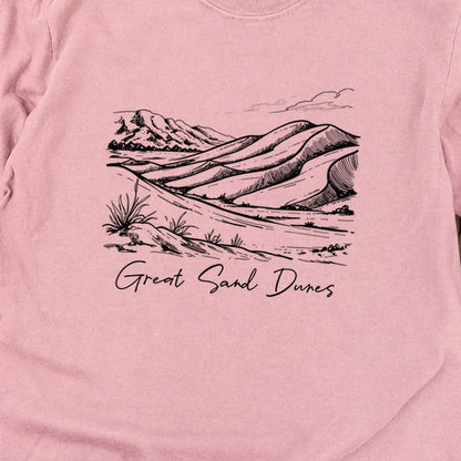 Great Sand Dunes Line Drawing Premium Long Sleeve