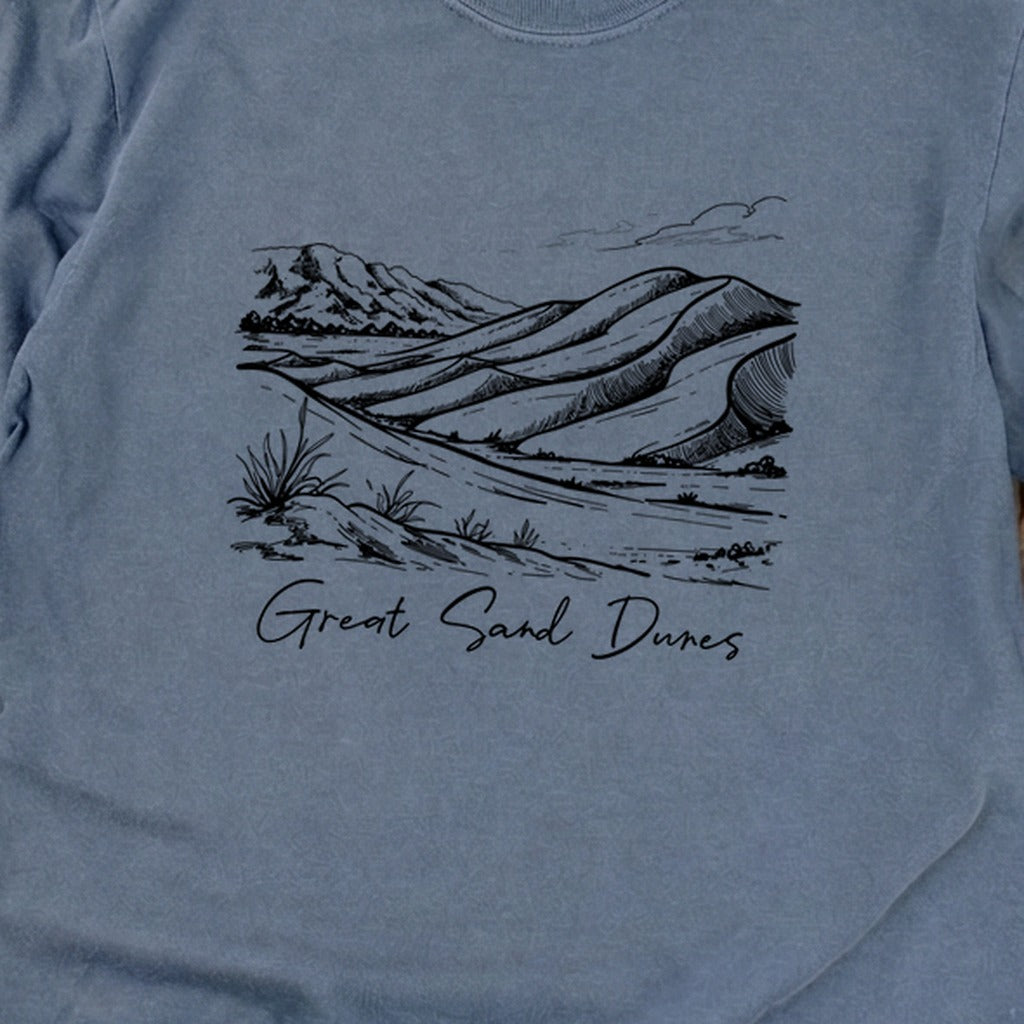 Great Sand Dunes Line Drawing Premium Long Sleeve
