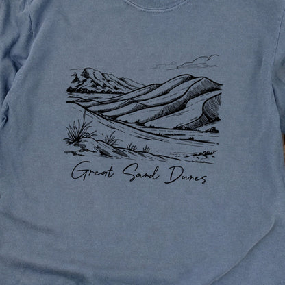 Great Sand Dunes Line Drawing Premium Long Sleeve