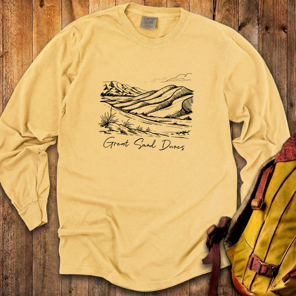Great Sand Dunes Line Drawing Premium Long Sleeve