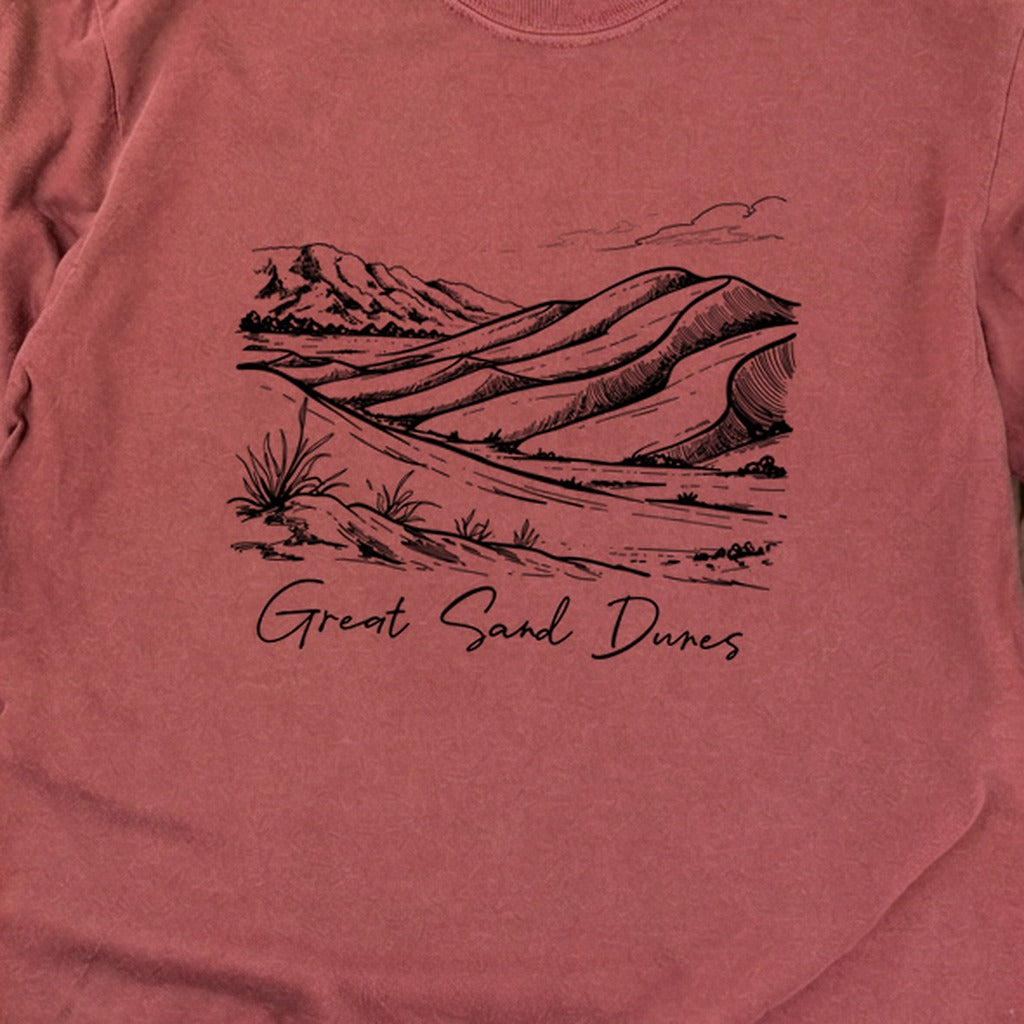 Great Sand Dunes Line Drawing Premium Long Sleeve