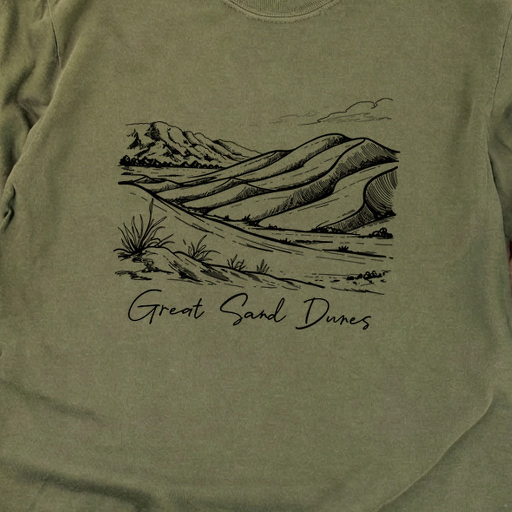 Great Sand Dunes Line Drawing Premium Long Sleeve