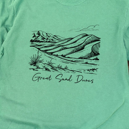 Great Sand Dunes Line Drawing Premium Long Sleeve