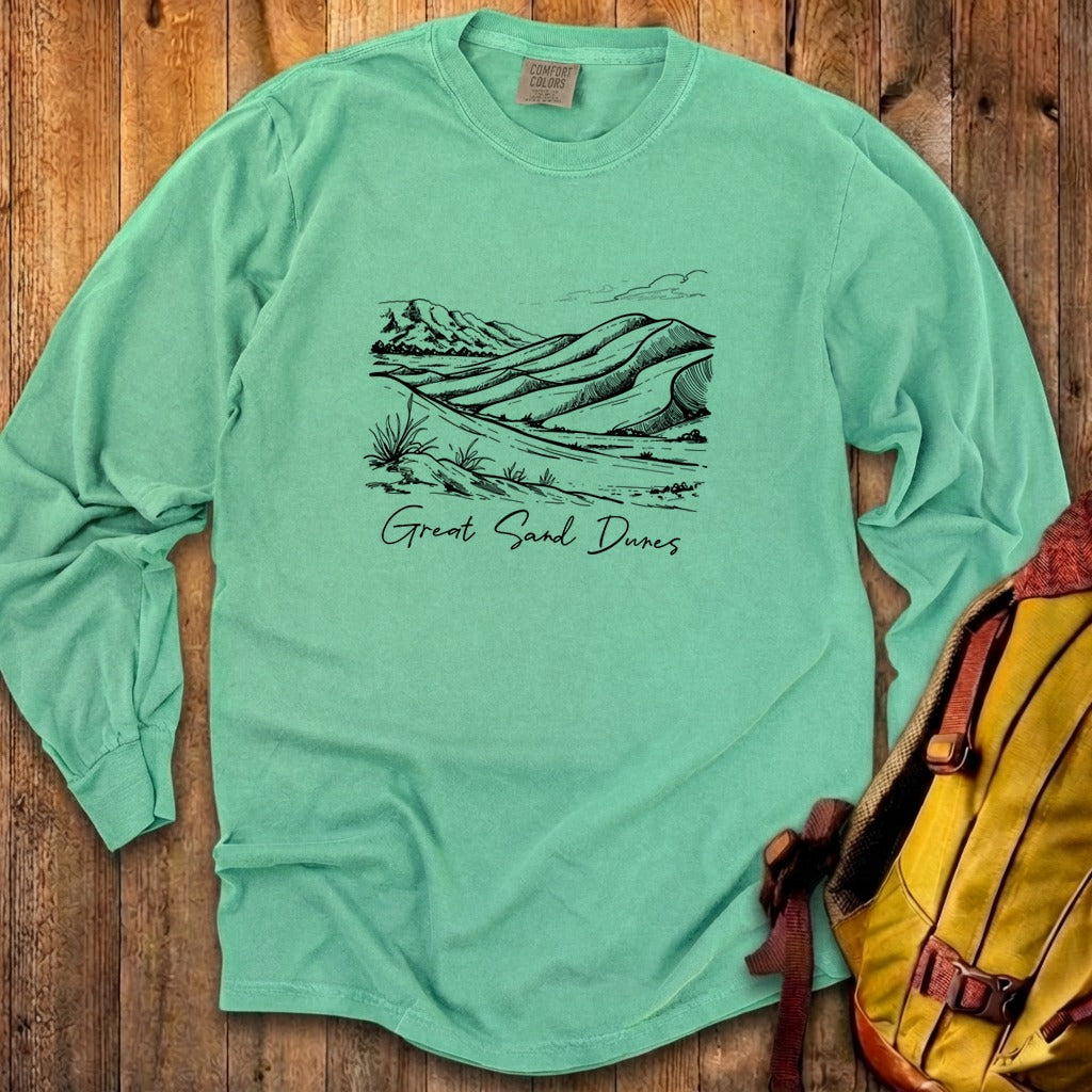 Great Sand Dunes Line Drawing Premium Long Sleeve