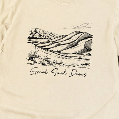 Great Sand Dunes Line Drawing Premium Long Sleeve