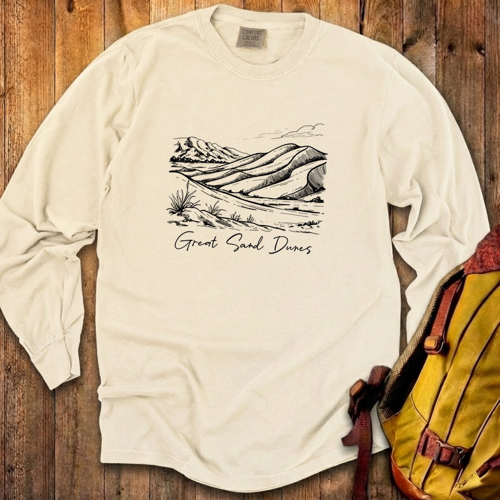 Great Sand Dunes Line Drawing Premium Long Sleeve
