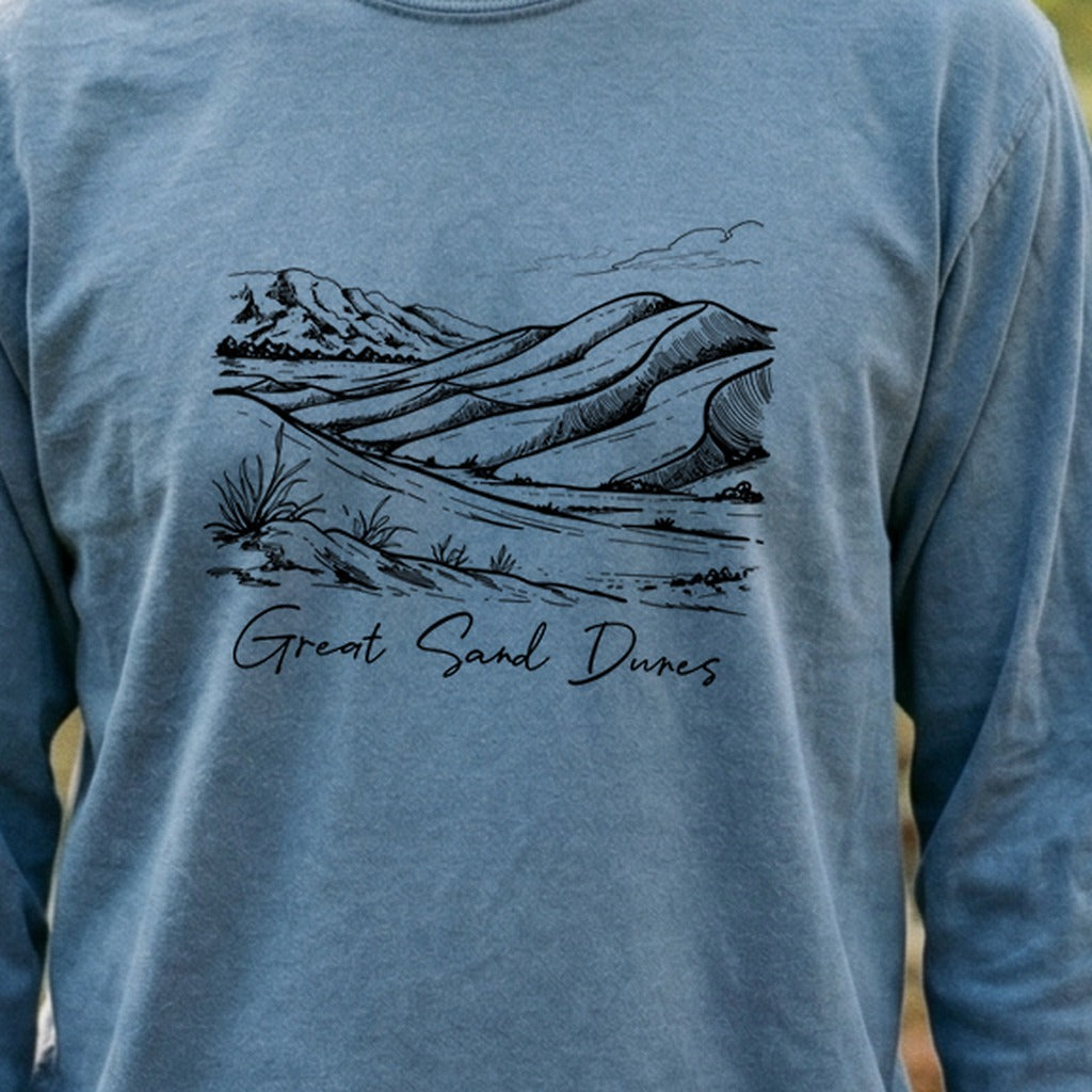 Great Sand Dunes Line Drawing Premium Long Sleeve