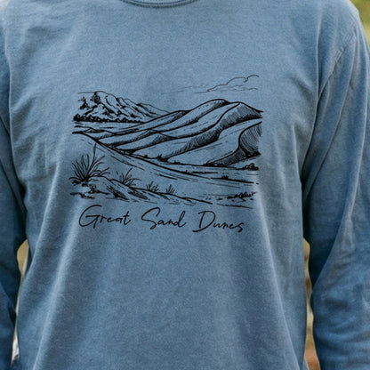 Great Sand Dunes Line Drawing Premium Long Sleeve