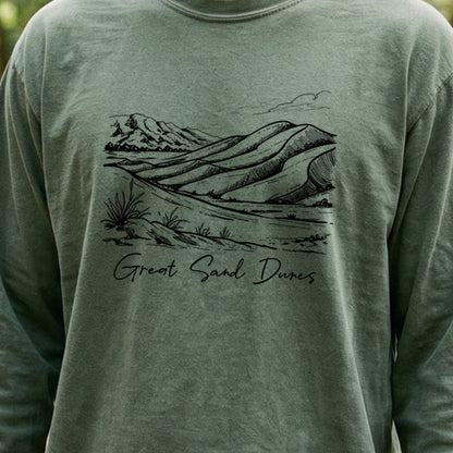 Great Sand Dunes Line Drawing Premium Long Sleeve