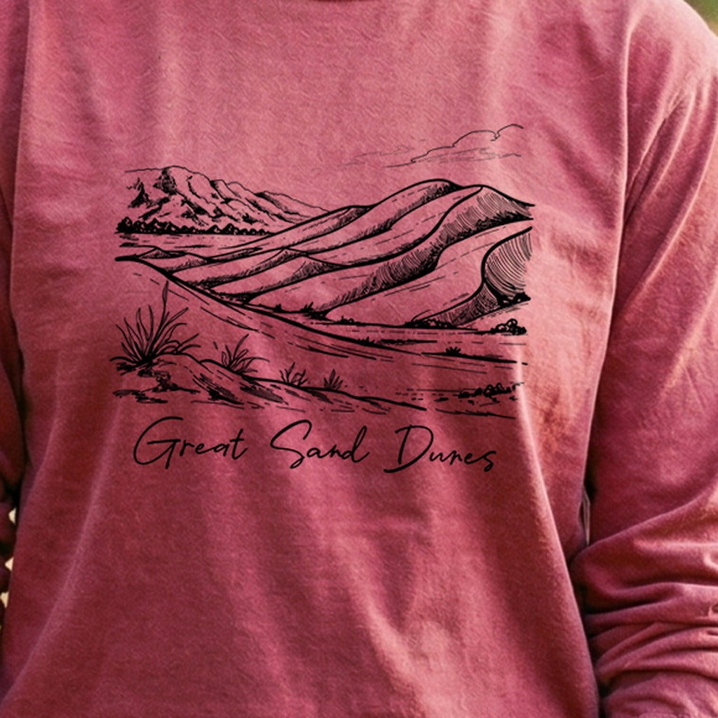 Great Sand Dunes Line Drawing Premium Long Sleeve