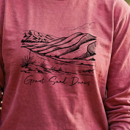 Great Sand Dunes Line Drawing Premium Long Sleeve