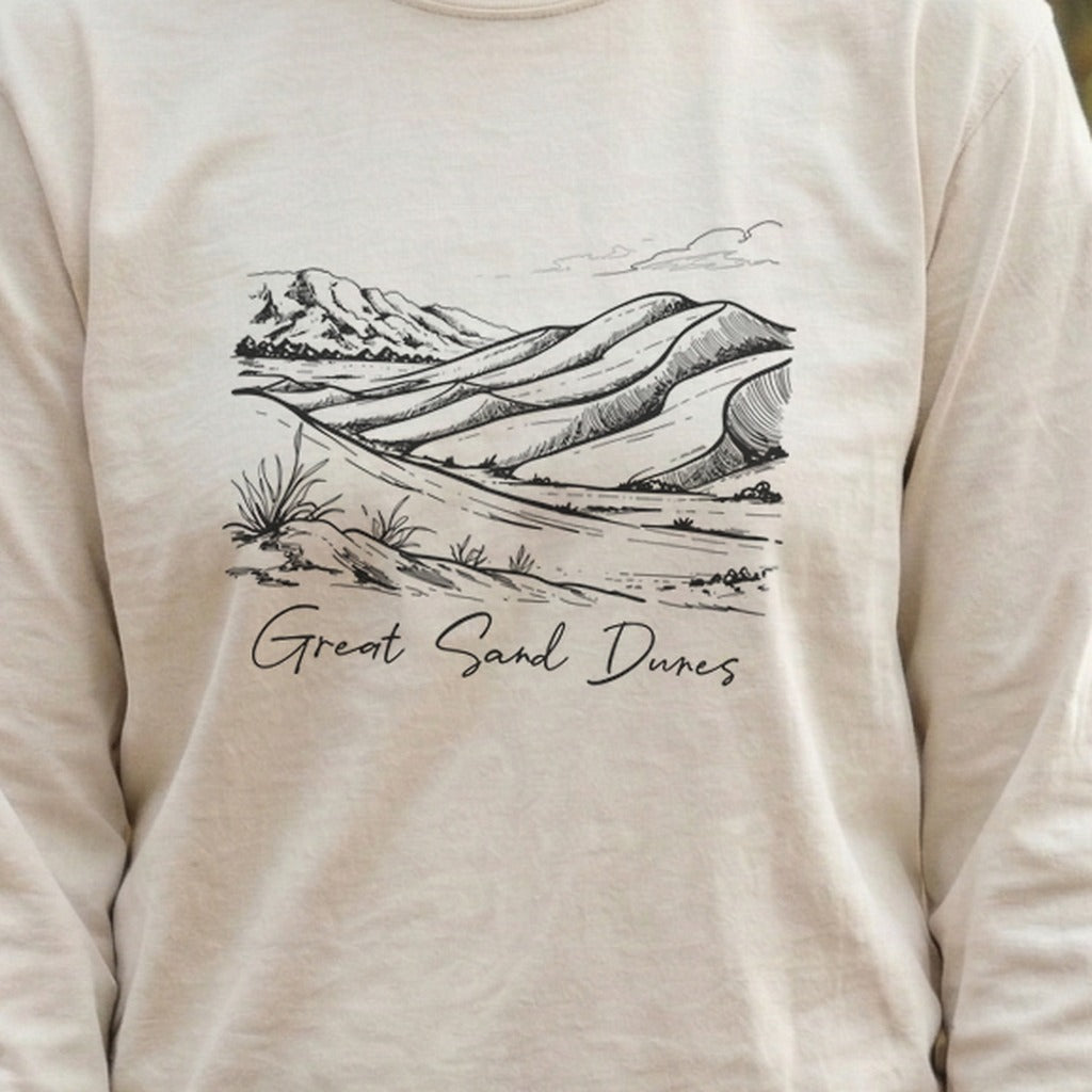 Great Sand Dunes Line Drawing Premium Long Sleeve