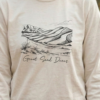 Great Sand Dunes Line Drawing Premium Long Sleeve