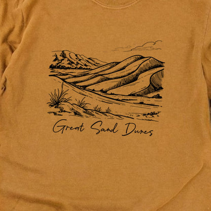 Great Sand Dunes Line Drawing Premium Long Sleeve