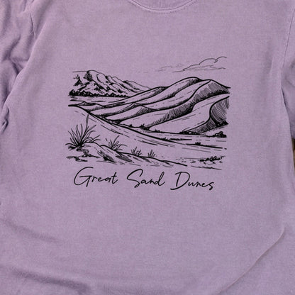 Great Sand Dunes Line Drawing Premium Long Sleeve