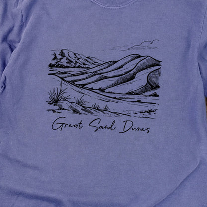 Great Sand Dunes Line Drawing Premium Long Sleeve