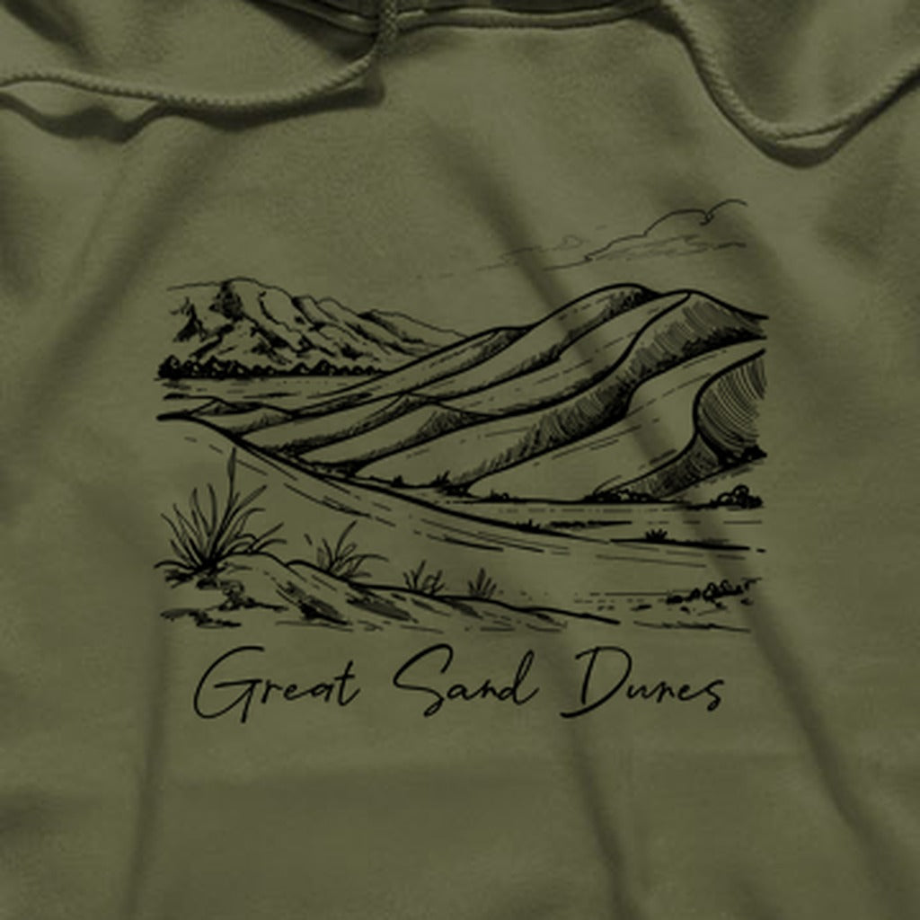 Great Sand Dunes Line Drawing Hoodie