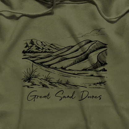Great Sand Dunes Line Drawing Hoodie