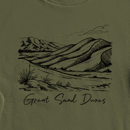 Great Sand Dunes Line Drawing Crewneck Sweatshirt