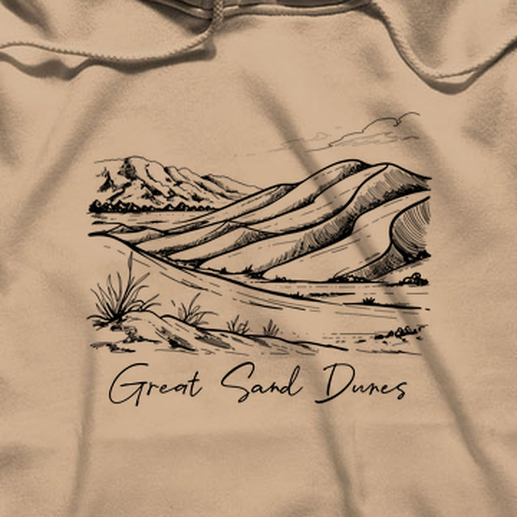 Great Sand Dunes Line Drawing Hoodie