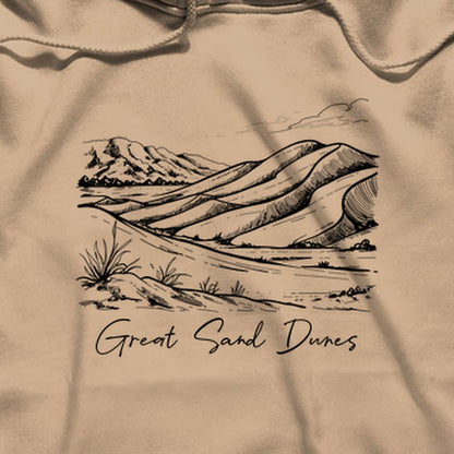 Great Sand Dunes Line Drawing Hoodie