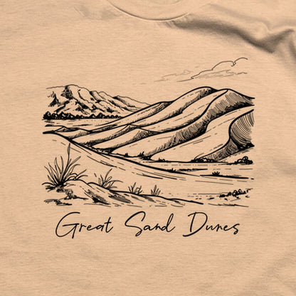 Great Sand Dunes Line Drawing T-Shirt