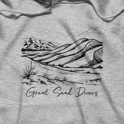 Great Sand Dunes Line Drawing Hoodie