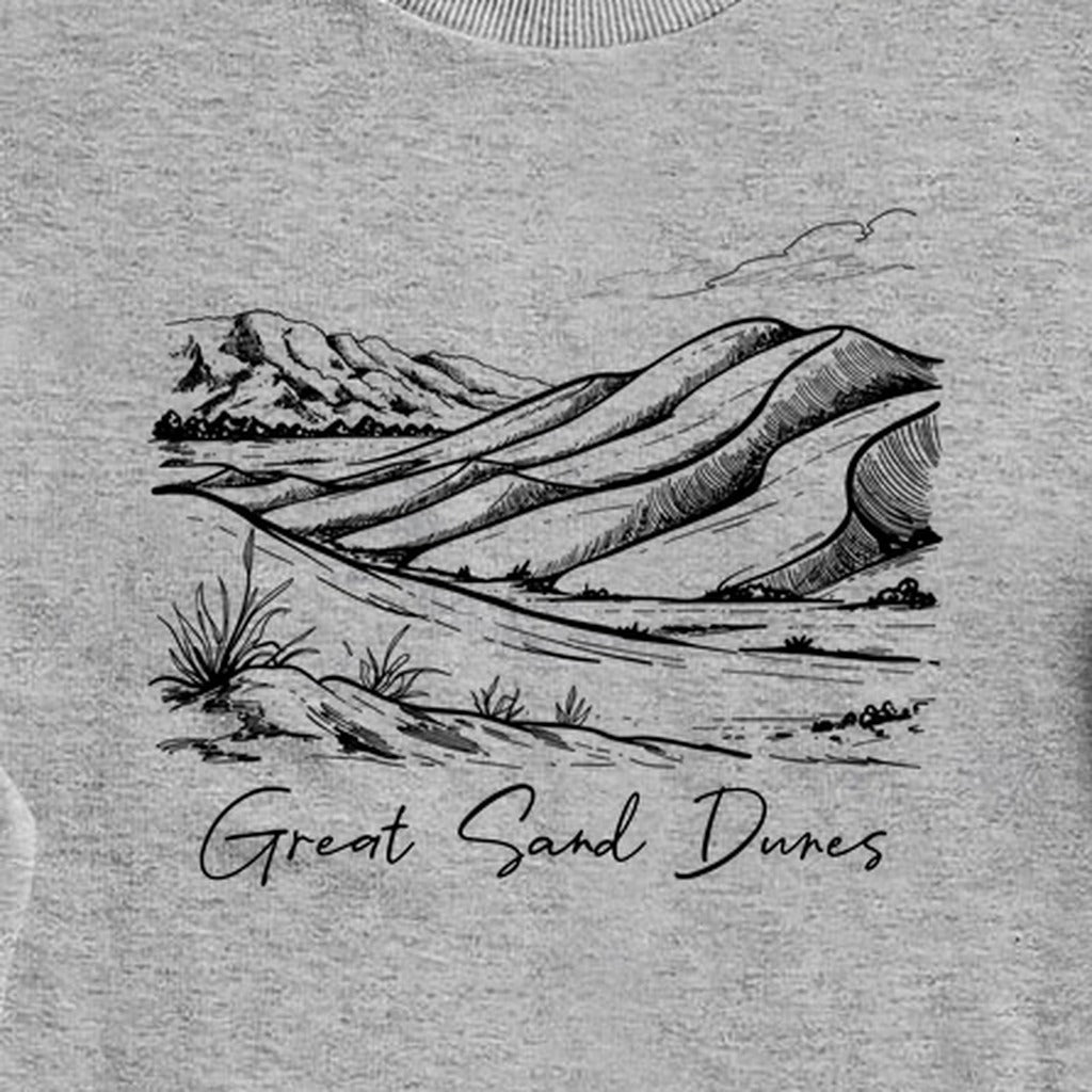 Great Sand Dunes Line Drawing Crewneck Sweatshirt