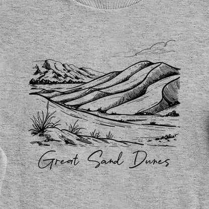 Great Sand Dunes Line Drawing Crewneck Sweatshirt