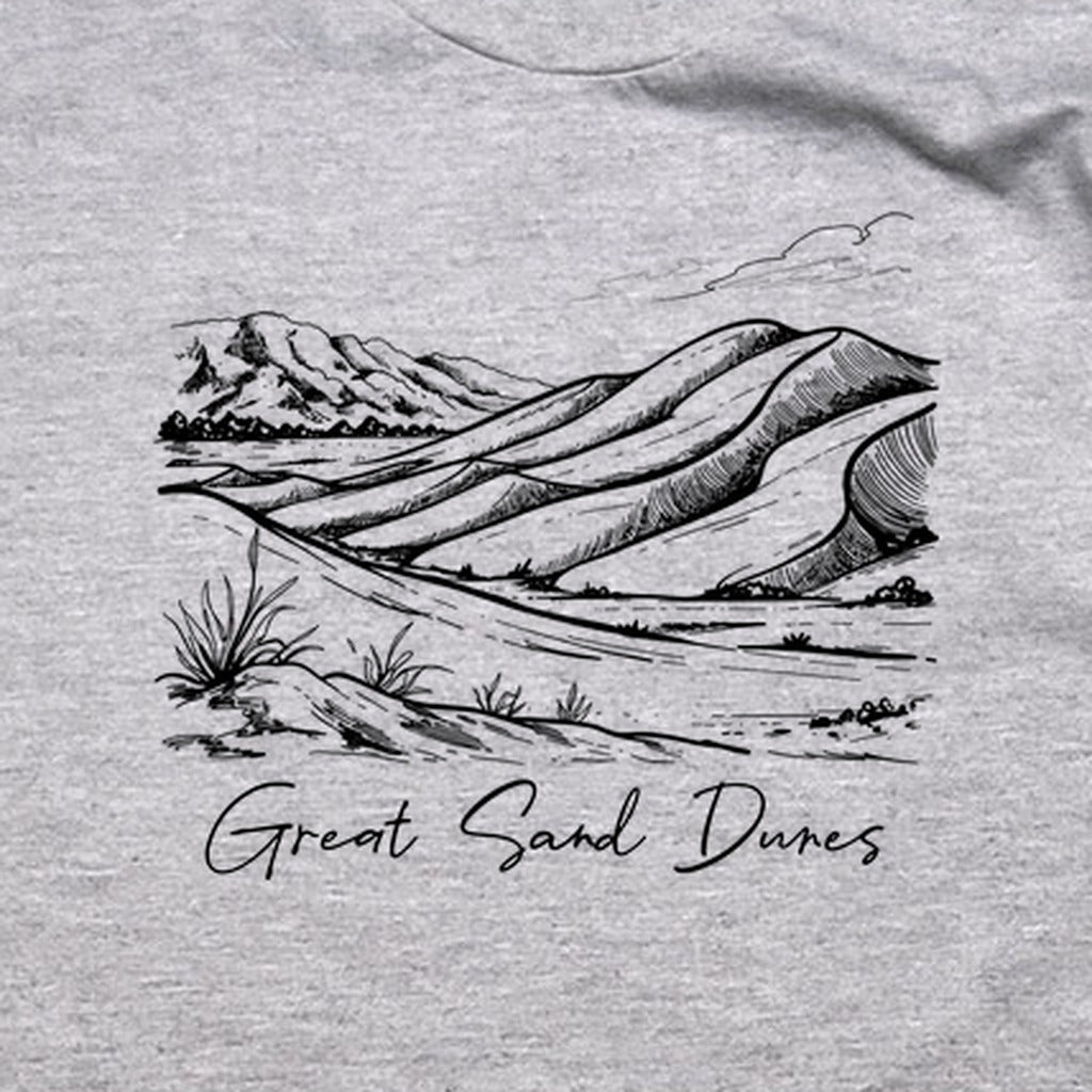 Great Sand Dunes Line Drawing T-Shirt