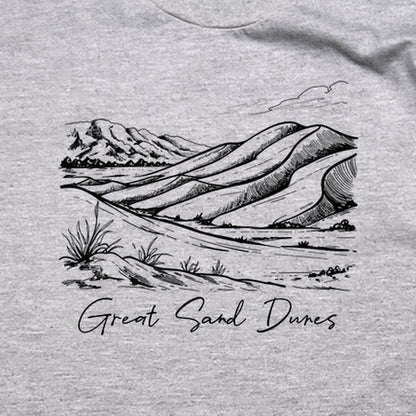 Great Sand Dunes Line Drawing T-Shirt