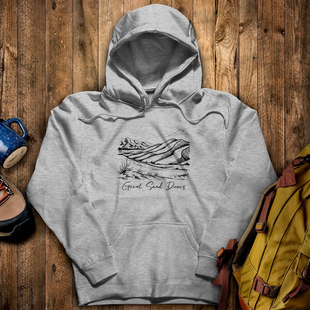 Great Sand Dunes Line Drawing Hoodie