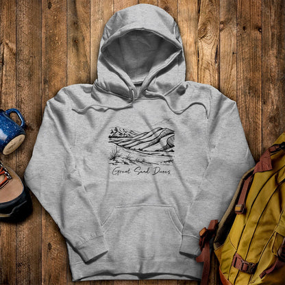 Great Sand Dunes Line Drawing Hoodie