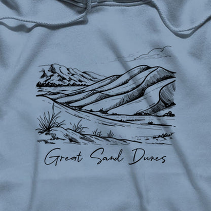 Great Sand Dunes Line Drawing Hoodie