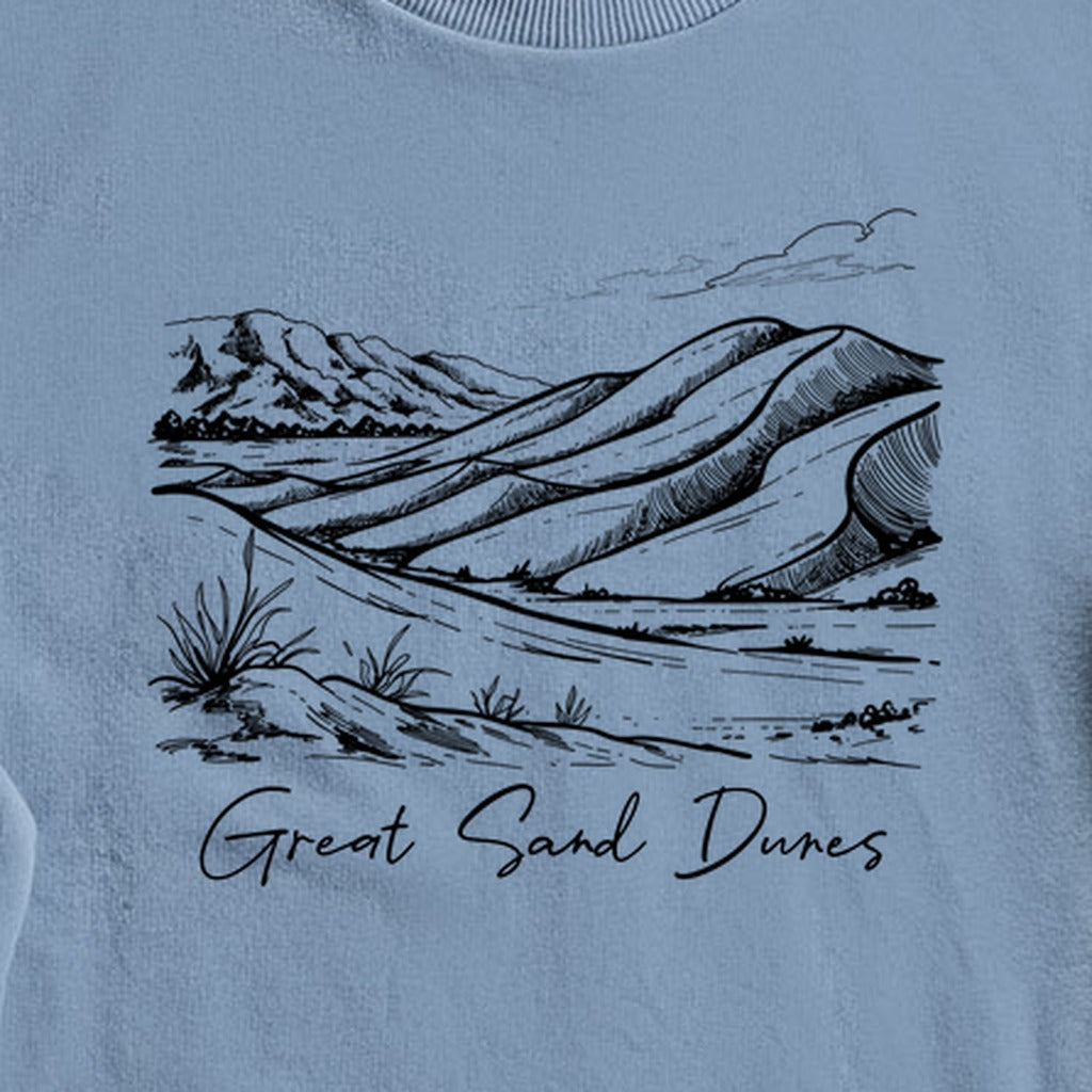 Great Sand Dunes Line Drawing Crewneck Sweatshirt