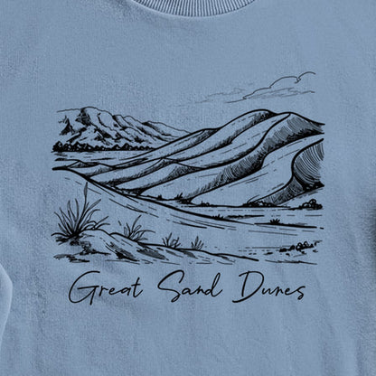 Great Sand Dunes Line Drawing Crewneck Sweatshirt