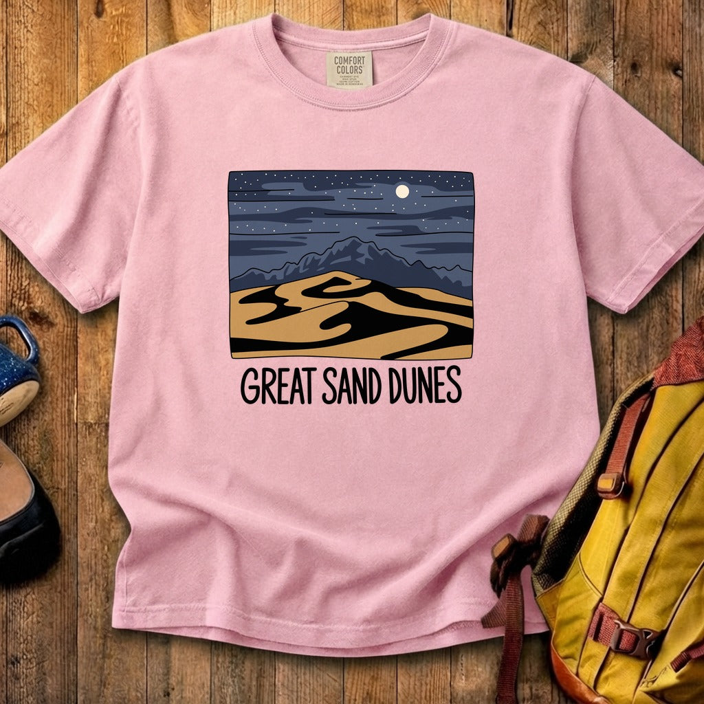 Great Sand Dunes at Night Cotton T-Shirt