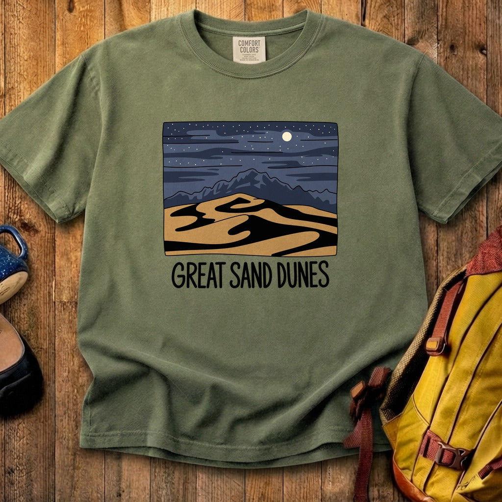 Great Sand Dunes at Night Cotton T-Shirt